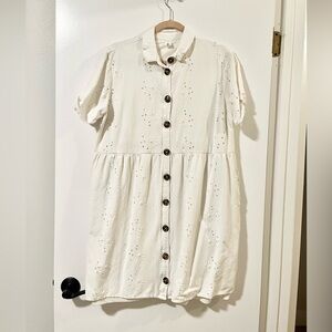Mimi + Daphne White Eyelet Dress